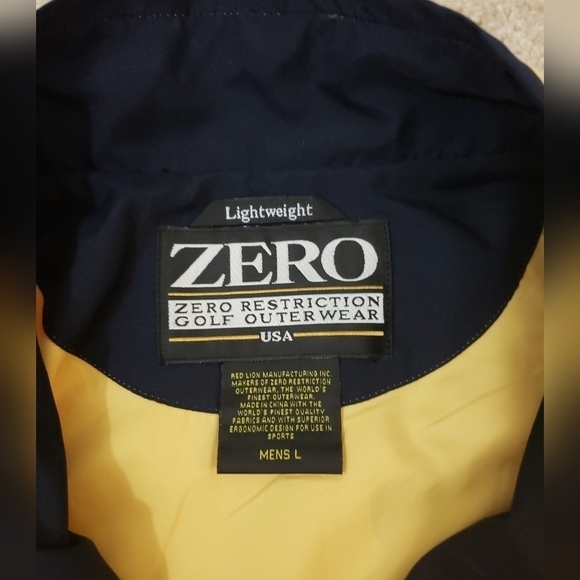 Zero Restriction Men's Size L Yellow Golf Outerwear Jacket Wind Stopper 1/4 Zip. - Picture 8 of 10